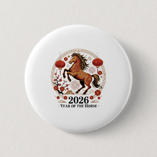 Süßes 2026 Jahr des Pferdes Sternzeichen Mädchen G Button