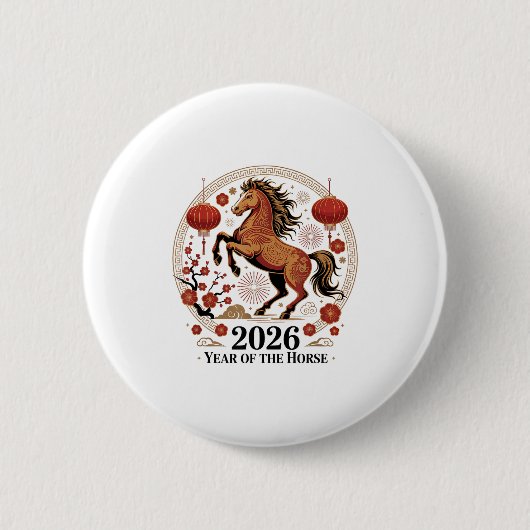 Süßes 2026 Jahr des Pferdes Sternzeichen Mädchen G Button (Vorderseite)