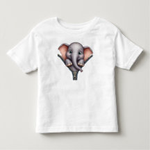 Süßes 3D-Baby-Elefant mit Reißverschluss-T-Shirt