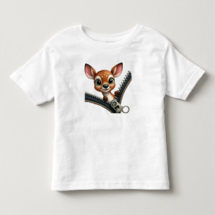 Süßes 3D-Babyhirsch-Zipper-T-Shirt Kleinkind T-shirt