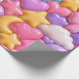 Süßes 3D-Süßigkeiten-Vollmuster Geschenkpapier