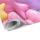 Süßes 3D-Süßigkeiten-Vollmuster Geschenkpapier (Rolleneckpunkt)