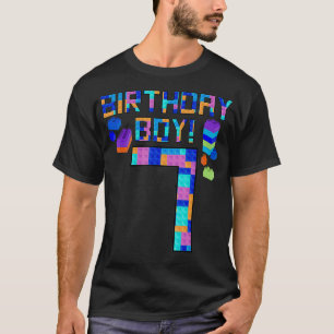Süßes 7. Geburtstagsgeschenk 7 Jahre altes Blockge T-Shirt