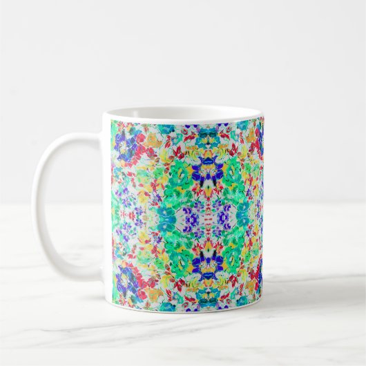 Süßes abstraktes Blumenmuster Kaffeetasse (Links)