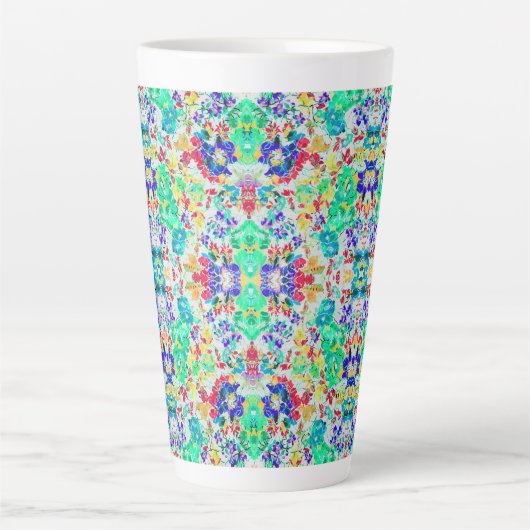 Süßes abstraktes Blumenmuster Milchtasse (Vorderseite)