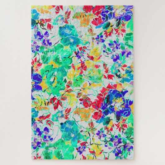Süßes abstraktes Blumenmuster Puzzle (Vertikal)