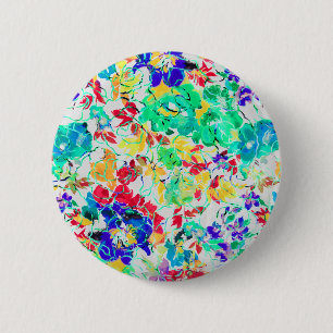 Süßes abstraktes Blumenmuster-Puzzle Button