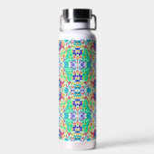Süßes abstraktes Blumenmuster Trinkflasche (Rückseite)