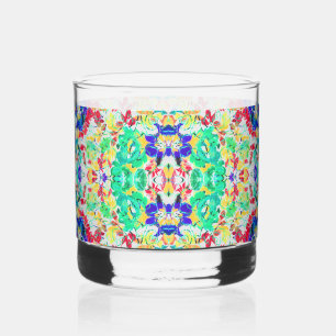 Süßes abstraktes Blumenmuster Whiskyglas