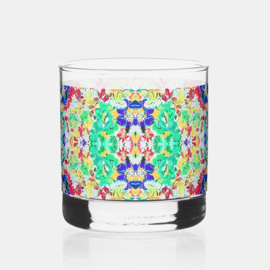 Süßes abstraktes Blumenmuster Whiskyglas (Vorderseite)