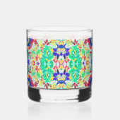 Süßes abstraktes Blumenmuster Whiskyglas (Rückseite)