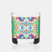Süßes abstraktes Blumenmuster Whiskyglas (Rechts)