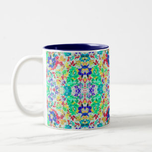 Süßes abstraktes Blumenmuster Zweifarbige Tasse