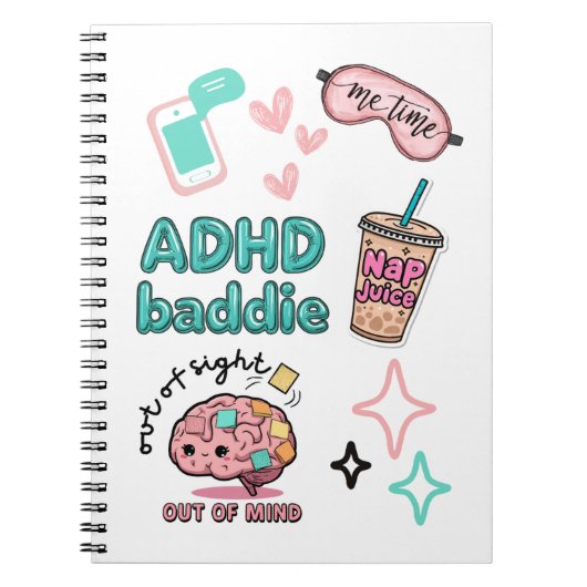 Süßes ADHD-Baddie-Notizbuch Notizblock (Vorderseite)