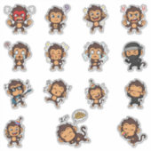 Süßes Affen-Emoji-Sticker-Pack Aufkleber (Vorderseite)