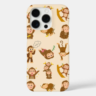 Süßes Affen-Muster-Handyhülle – Adorable Affe D iPhone 16 Pro Hülle