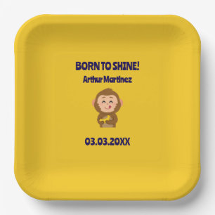 Süßes Affen-Thema Jungen-Baby-Party Pappteller
