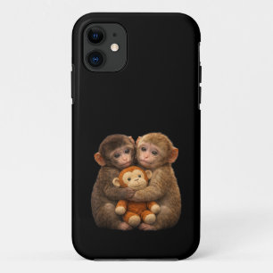 Süßes Affenpaar umarmt sich - Plüsch-Kunst mit Aff Case-Mate iPhone Hülle
