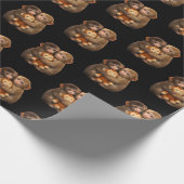 Süßes Affenpärchen umarmt Affe Punch Plüsch Art Geschenkpapier (Ecke)