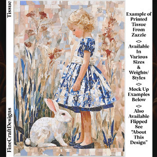 Süßes Alice-inspiriertes Mosaik-Portrait EC1L Deco Seidenpapier
