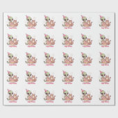 Süßes Alien-Geburtstagsdesign Geschenkpapier (Flach)
