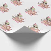 Süßes Alien-Geburtstagsdesign Geschenkpapier (Ecke)