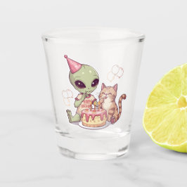 Süßes Alien-Geburtstagsfeier-Design Schnapsglas