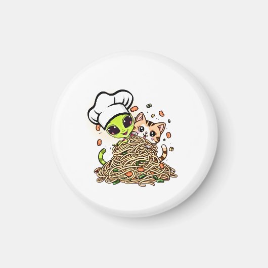 Süßes Alien-Koch-Kätzchen Magnet (Vorne)