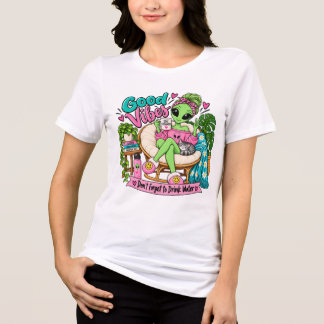 Süßes Alien-Mädchen Gute Vibes Bleib Hydriert T-Sh Tri-Blend Shirt