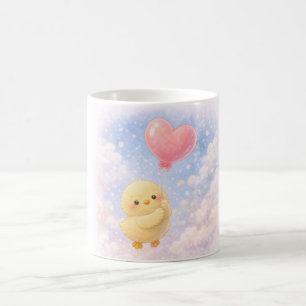 Süßes Alma-Küken mit Herzballon-Mug Kaffeetasse