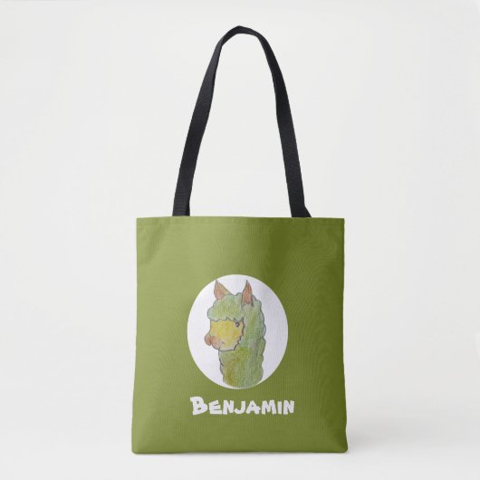 Süßes Alpakagesicht Kunst Tasche (Vorderseite)