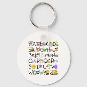 Süßes Alphabet Lustiger Ostertag Abc Alphabet Ei R Schlüsselanhänger