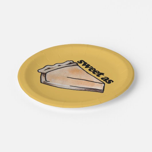 Süßes als Kürbiskuchen Erntedank Abendessen Pappteller (Schrägansicht)