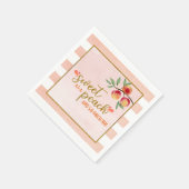 Süßes als Peach Napkin - Streifen (P) Serviette (Ecke)