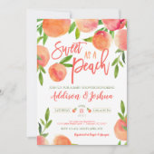 Süßes als Pfirsichdusche Einladung (Vorderseite)