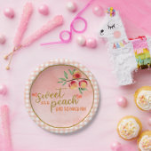 Süßes als Pfirsichplatte - Gingham (P) Pappteller (Party)