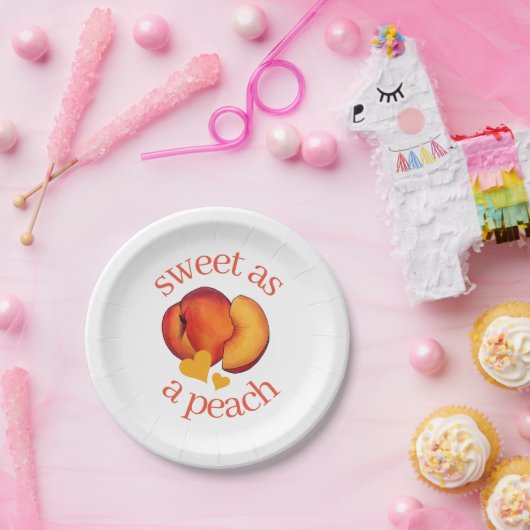 Süßes als Pfirsichreifen Georgien Pfirsiche Obst Pappteller (Party)