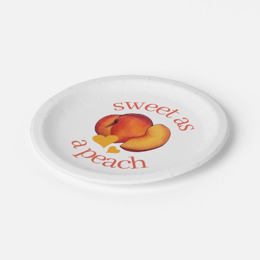 Süßes als Pfirsichreifen Georgien Pfirsiche Obst Pappteller (Schrägansicht)