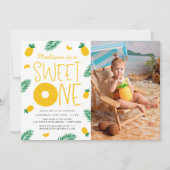 Süßes Ananas 1. Geburtstag Party Einladung (Vorderseite)