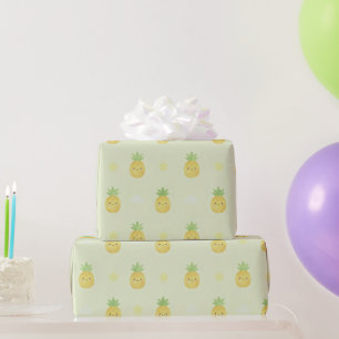 Süßes Ananas-Muster Baby-Geburtstag  Geschenkpapier