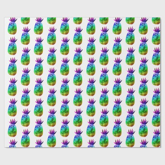 Süßes Ananas-Weichteil-Regenbogenmuster-Geschenk Geschenkpapier (Flach)