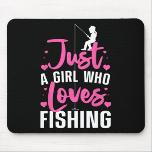 Süßes Angeln für Frauen Mädchen Kinder Fischer Ang Mousepad