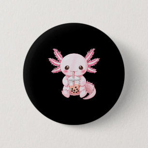 Süßes Anime-Axolotl-Boba Button