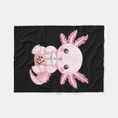 Süßes Anime-Axolotl-Boba Fleecedecke (Vorderseite (Horizontal))