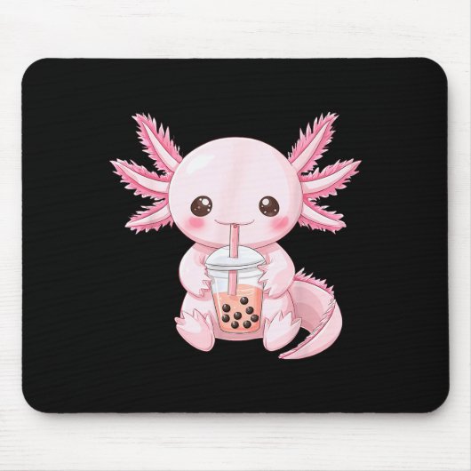 Süßes Anime-Axolotl-Boba  Mousepad (Vorne)