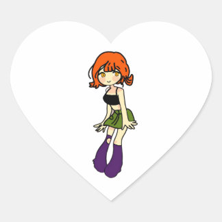 süßes Anime-Chibi-Mädchen-Herzen-Aufkleber Herz-Aufkleber