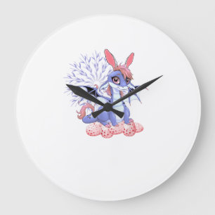 Süßes Anime-Drachen-Hasen-Ostern-Shirt Kleinkind M Große Wanduhr