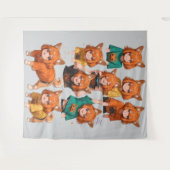 Süßes Anime-Fuchs-Mädchen-Aufkleberblatt – Hallowe Wandteppich (Vorderseite (Horizontal))