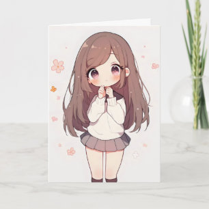Süßes Anime Mädchen Feiertagskarte