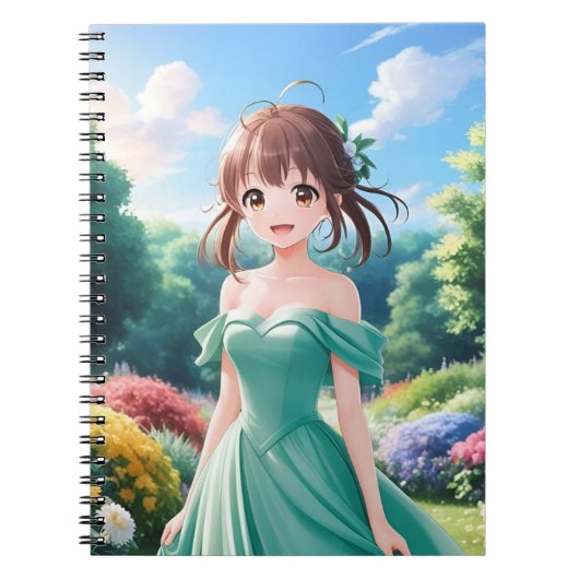 Süßes Anime-Mädchen Notizblock (Vorderseite)